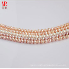 7-8mm Round Natural Fresh Water Pearl Strand